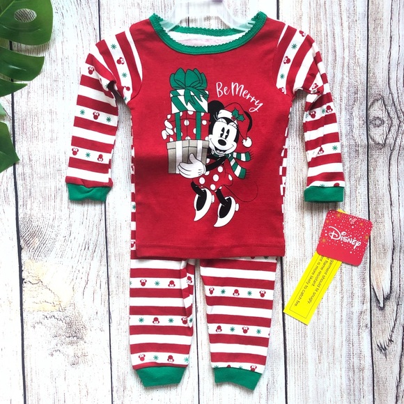 Disney Minnie Mouse Be Merry PJ NEW - Picture 1 of 7